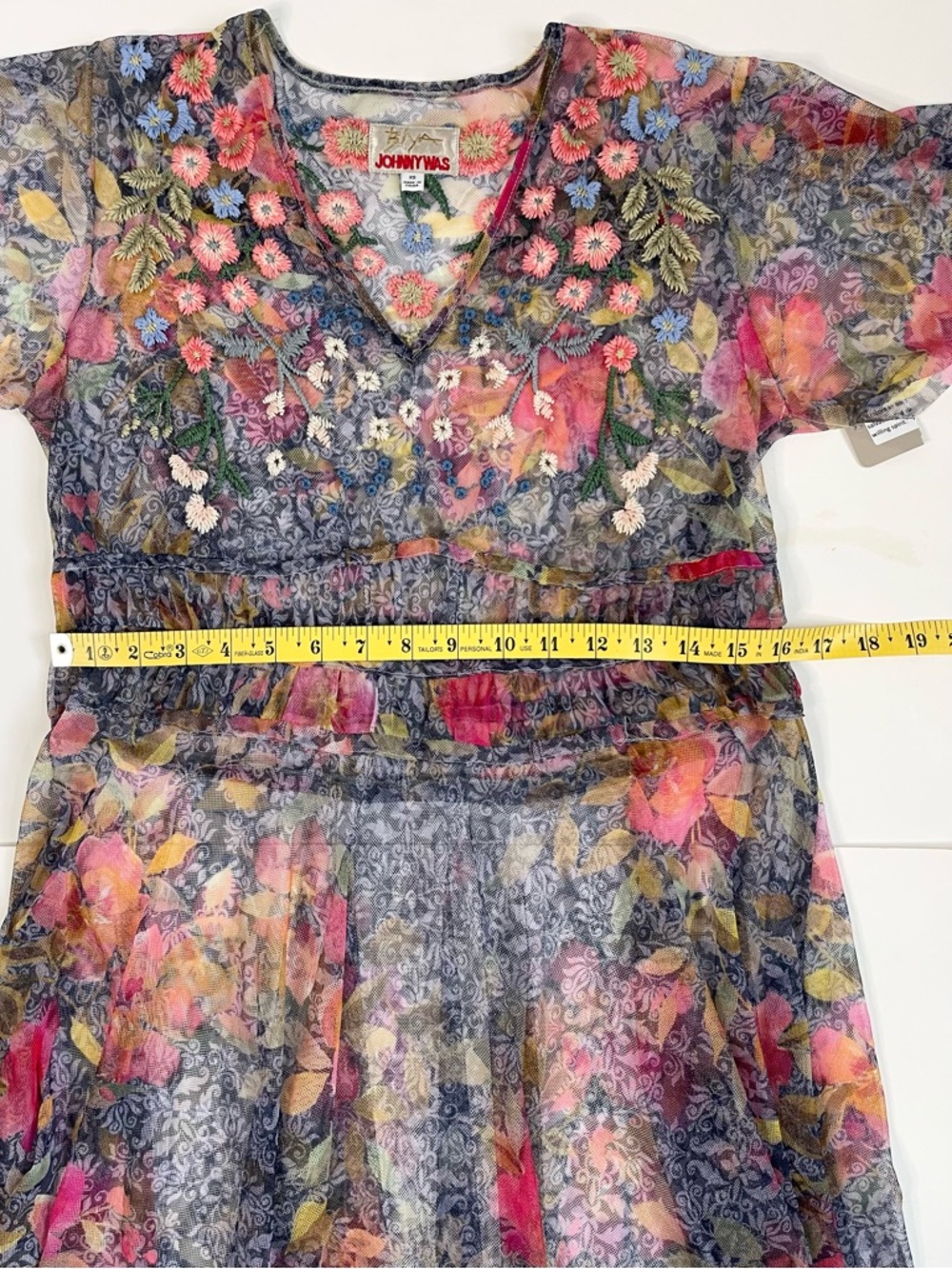 Johnny was Floral V-Neck Sheer Maxi Dress. Size: XS - Picture 5 of 7